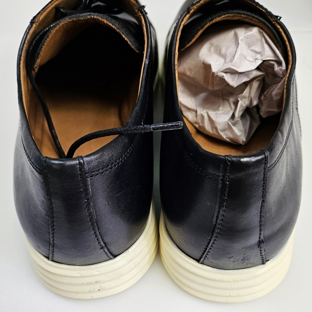 Drivers Club USA Genuine Moccasins Oxford Sneakers Black Leather 642031 Mens 7 - Picture 3 of 10